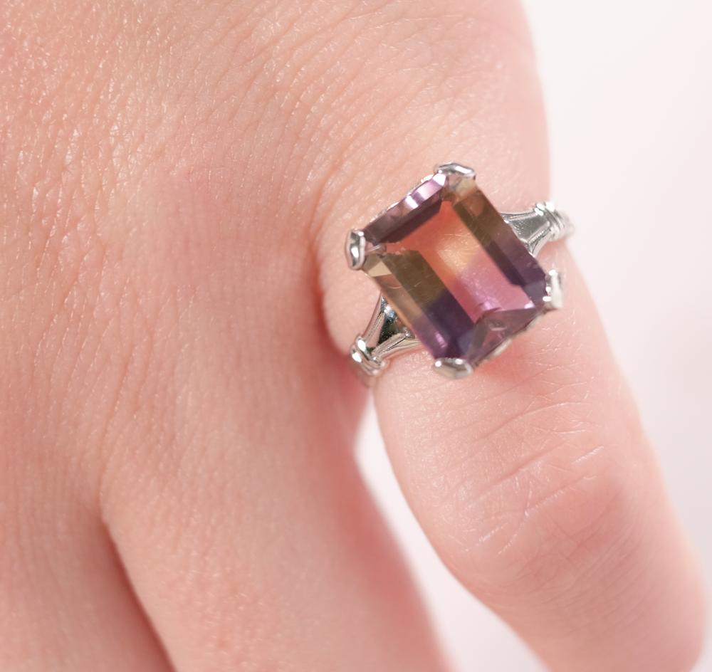 14K WHITE GOLD VINTAGE AMETRINE