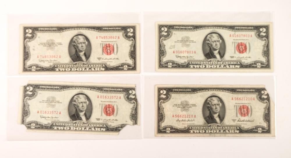 GROUP 4 RED SEAL 2 DOLLAR BILLSGrouping 365a3c