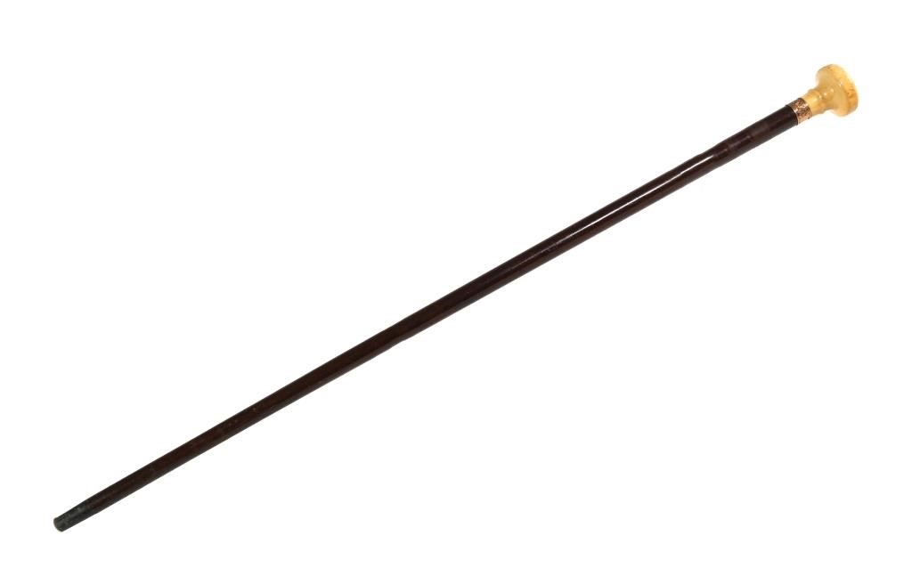 WALKING STICK, WOOD, LARGE IVORY