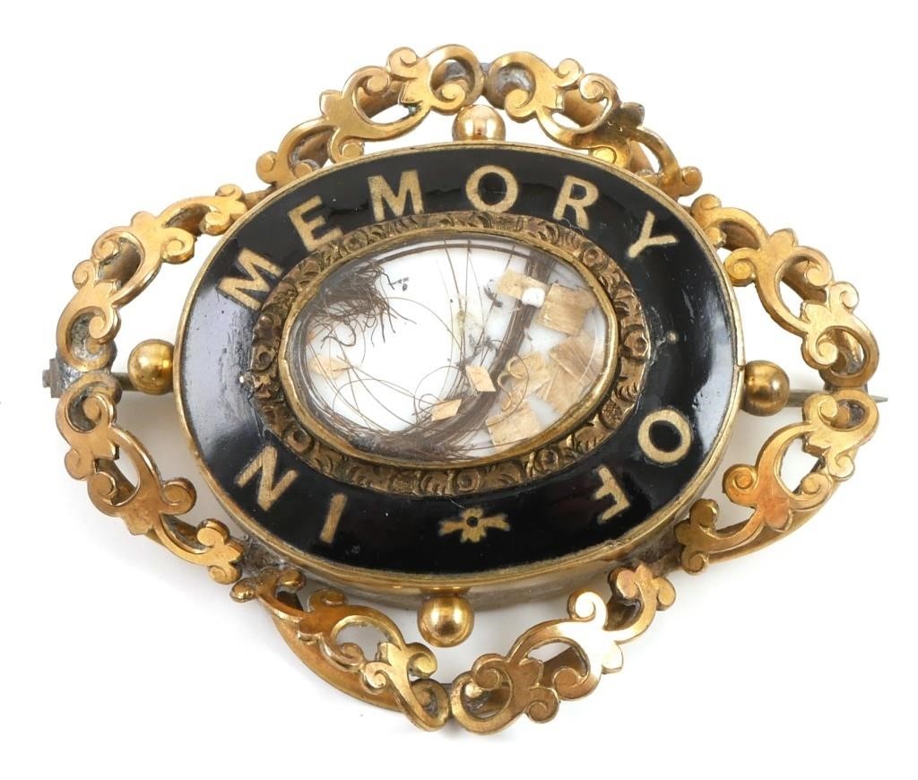 VICTORIAN MEMORIAL MOURNING BROOCH 365a89