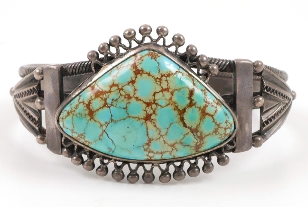 VINTAGE NAVAJO TURQUOISE STERLING 365b09