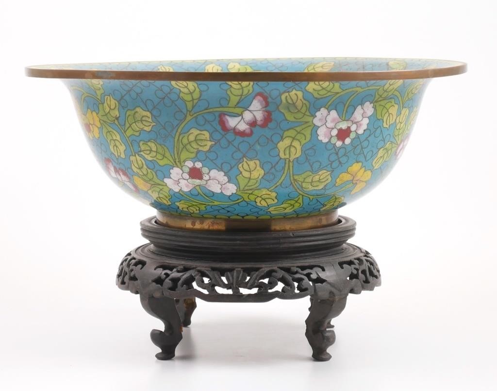 CHINESE CLOISONNE CENTERPIECE BOWLChinese