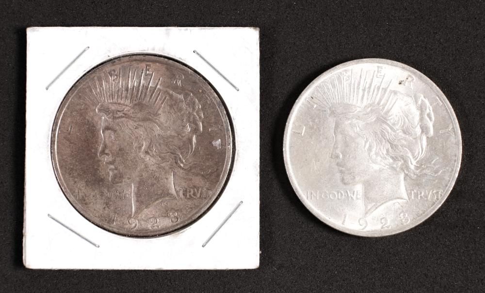 TWO 1923 PEACE DOLLARSTwo 1923