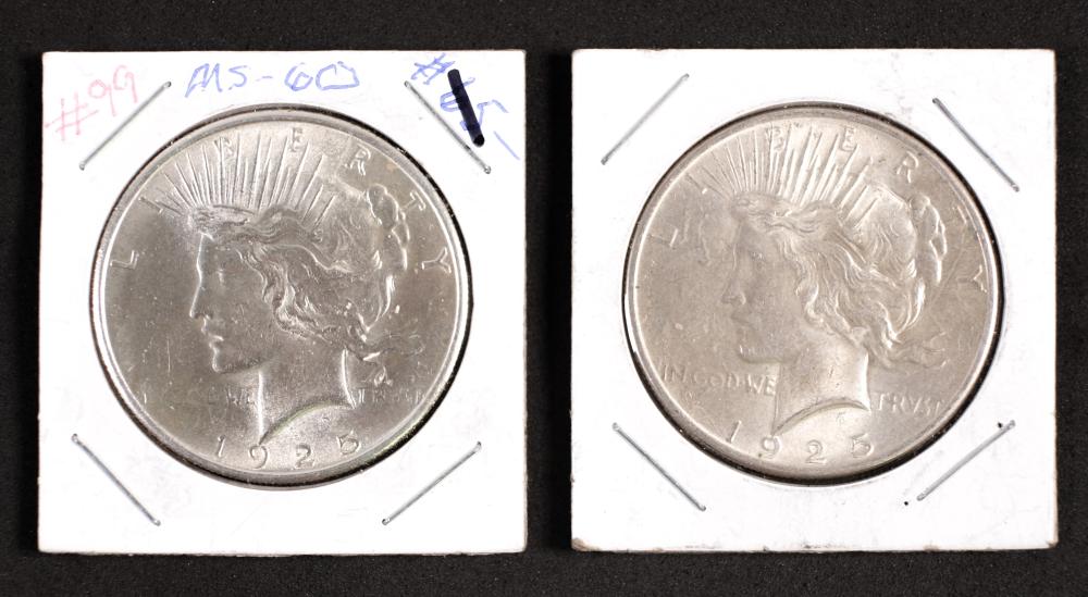TWO 1923 PEACE DOLLARSTwo 1923 365bb5