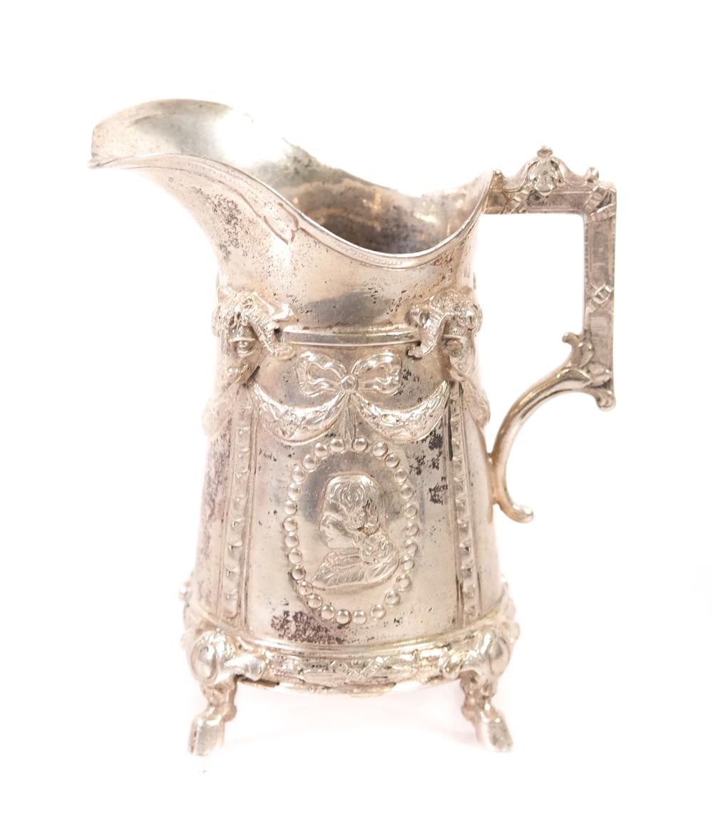 FRENCH SILVER CREAMER W/PORTRAIT