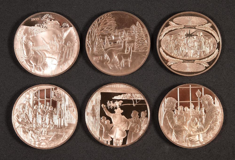 GROUP, 6 BRONZE MEDALLIONSGrouping