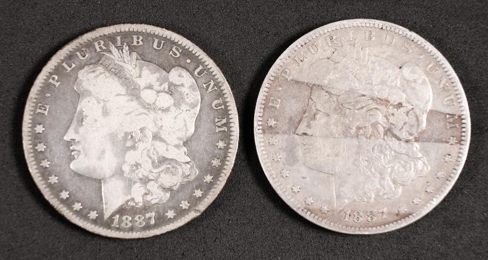 TWO 1887 MORGAN SILVER DOLLARSTwo 365c3a