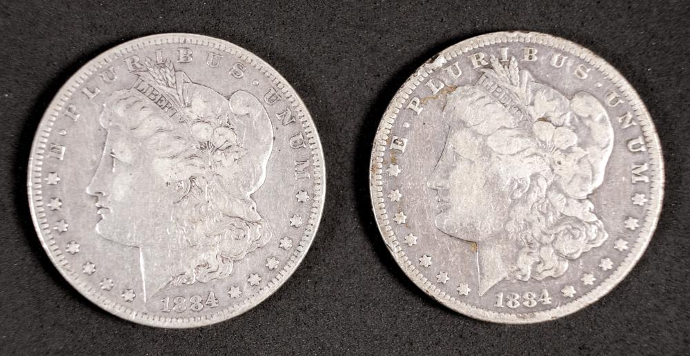 GROUP TWO 1884 MORGAN SILVER DOLLARSGrouping 365c44