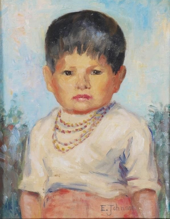 SEMINOLE INDIAN PORTAIT PAINTING, 1959Oil