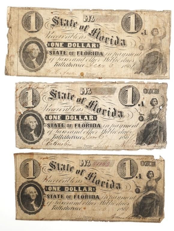 CONFEDERATE CURRENCY FLORIDA 1 365d0b