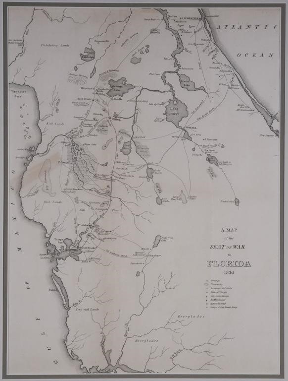 1836 FLORIDA "SEAT OF WAR" MAP,