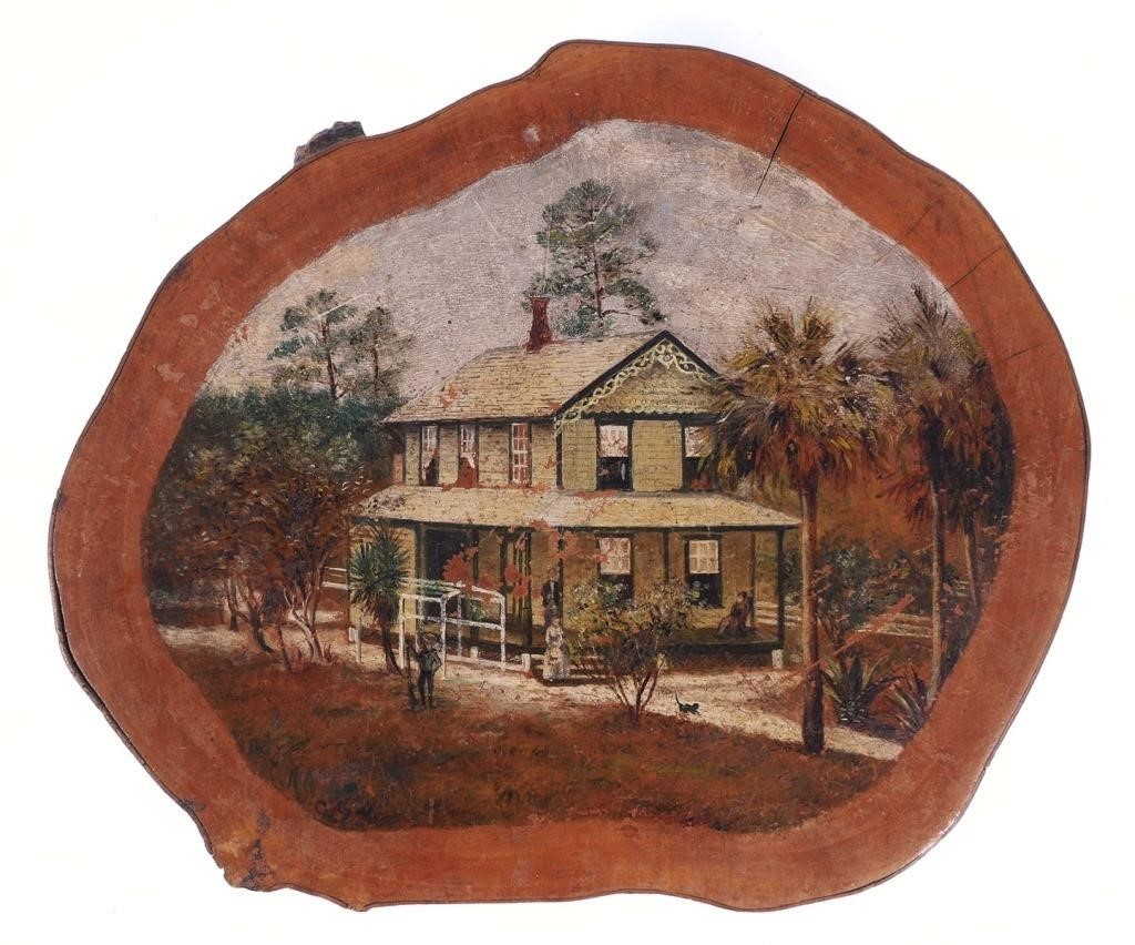 FLORIDA PRIMITIVE PAINTING OF HOUSE