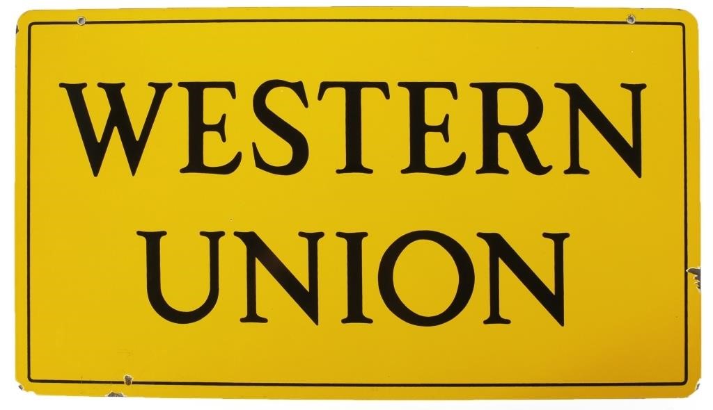 WESTERN UNION ENAMEL SIGNEnamelled Western