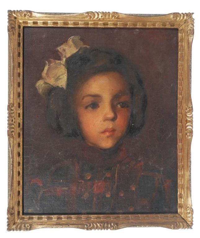 PORTRAIT OF A YOUNG GIRL, OIL ON