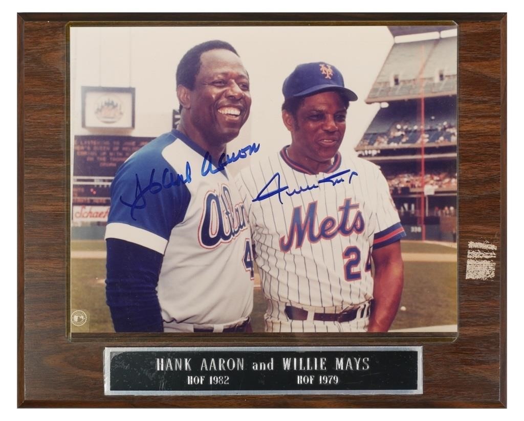 HANK AARON WILLIE MAYS SIGNED 365e83
