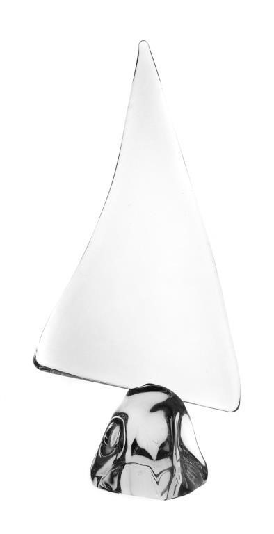 DAUM ART GLASS CRYSTAL SAILBOATClear 365e9b