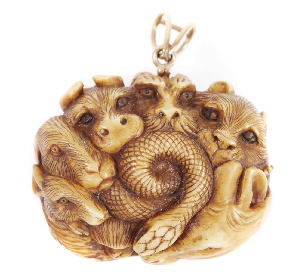 JAPANESE NETSUKE ZODIAC ANIMALS 365ea4