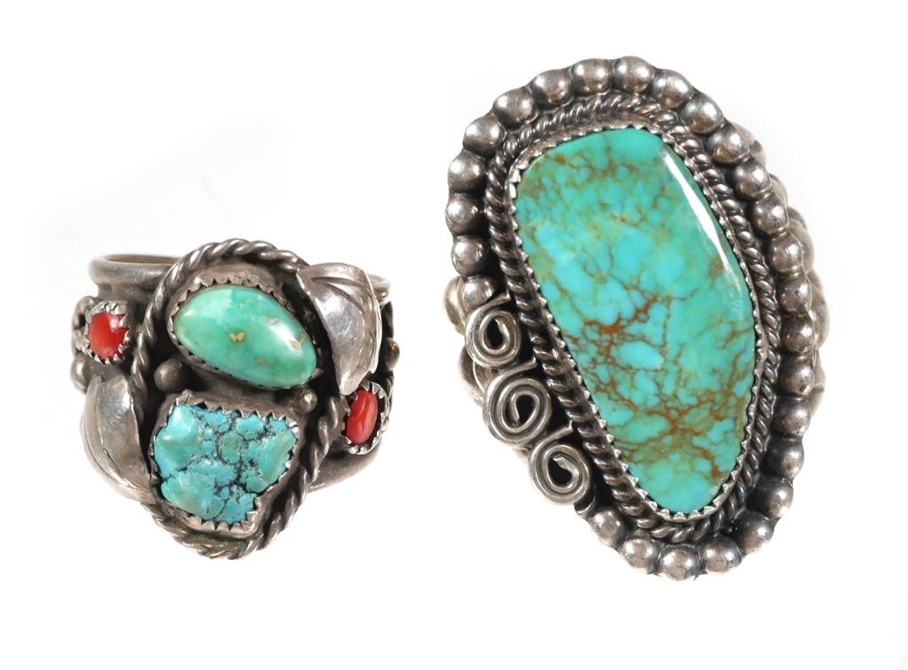  2 SOUTHWESTERN STERLING TURQUOISE 365ea5