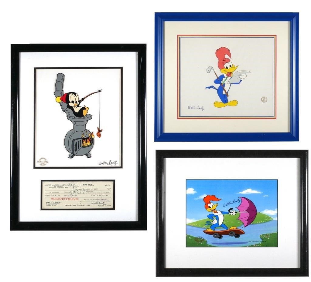 (3) WALTER LANTZ SERIGRAPH CELS WOODY