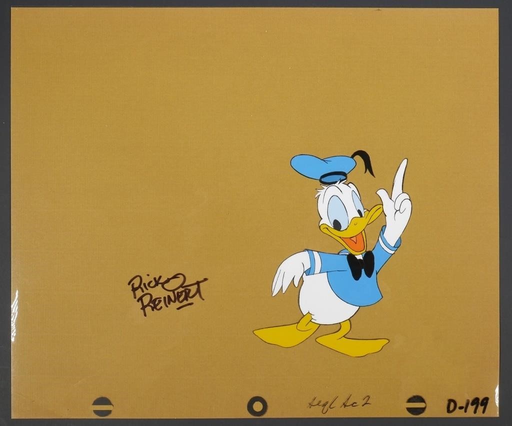 DONALD DUCK PRODUCTION CEL SIGNED 365eb9