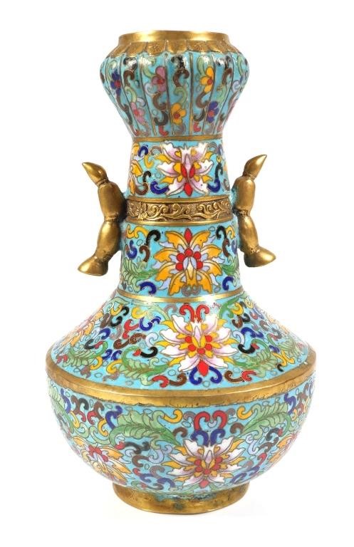 CHINESE CLOISONNE VASE SIGNED  365efd