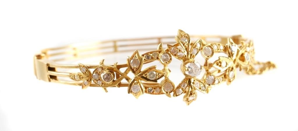 DIAMOND BRACELET, 18K YELLOW GOLDVintage