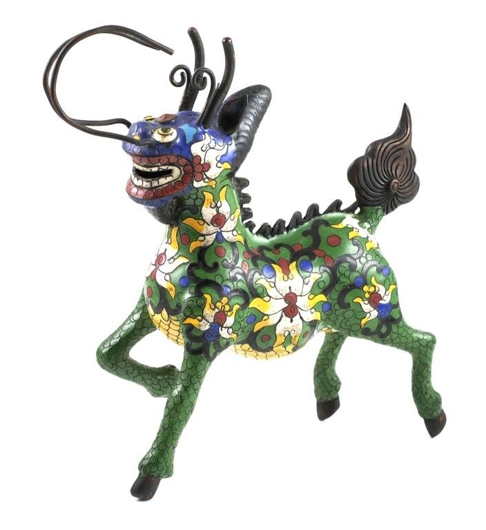 CHINESE CLOISONNE QILIN OR LONGMA 365f50