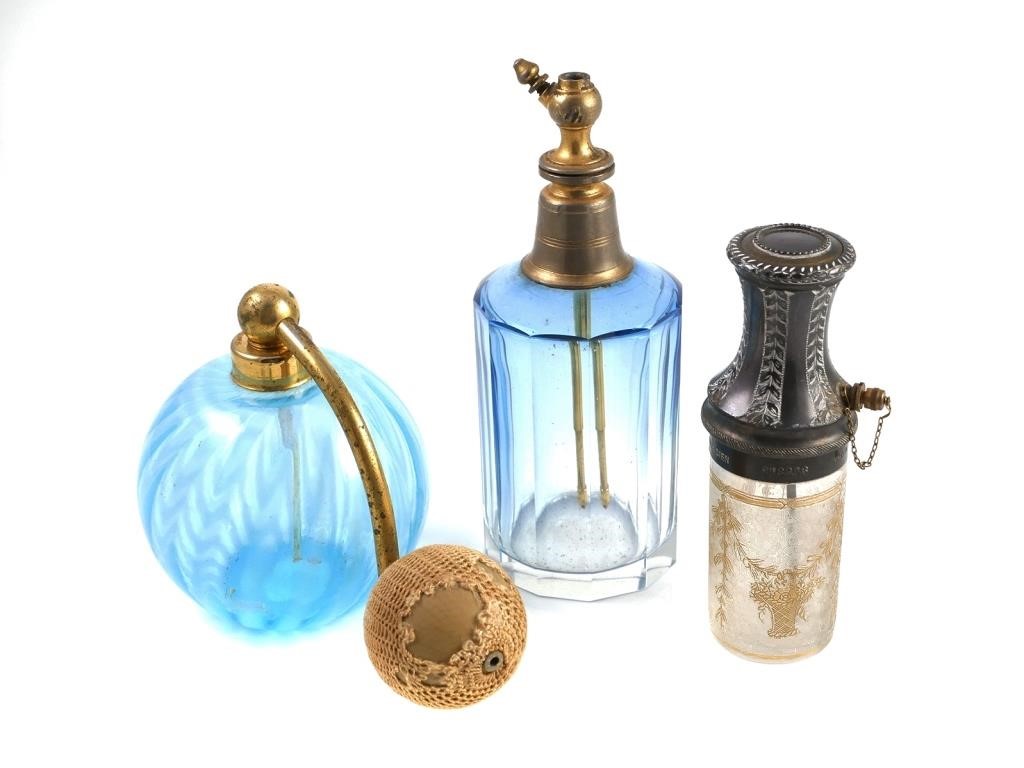 3 OLD FRENCH PERFUME BOTTLES LE 365fa9