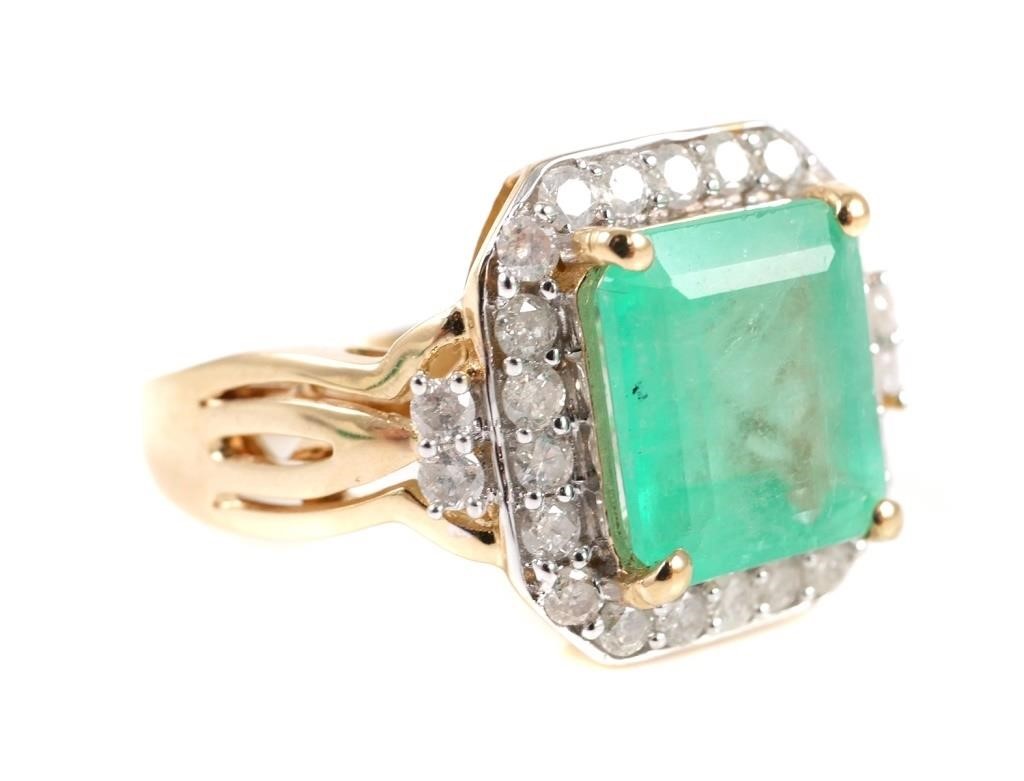 COLOMBIAN EMERALD 14K GOLD DIAMONDS 365fdb