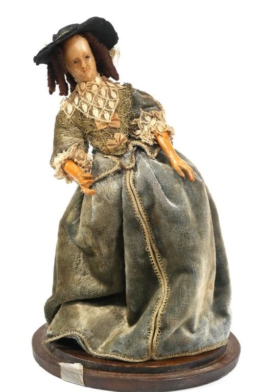 VICTORIAN WAX DOLL W CLOCHEVictorian 36603c