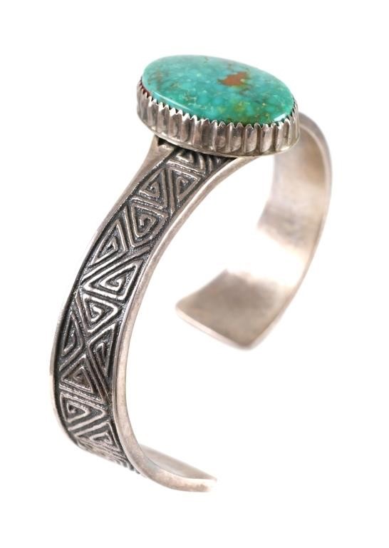 KIRK SMITH NAVAJO STERLING TURQUOISE