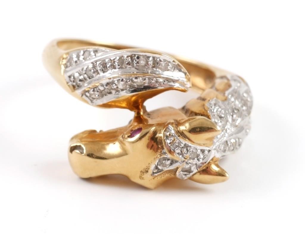 14K DIAMOND HORSE RING14K yellow 366081