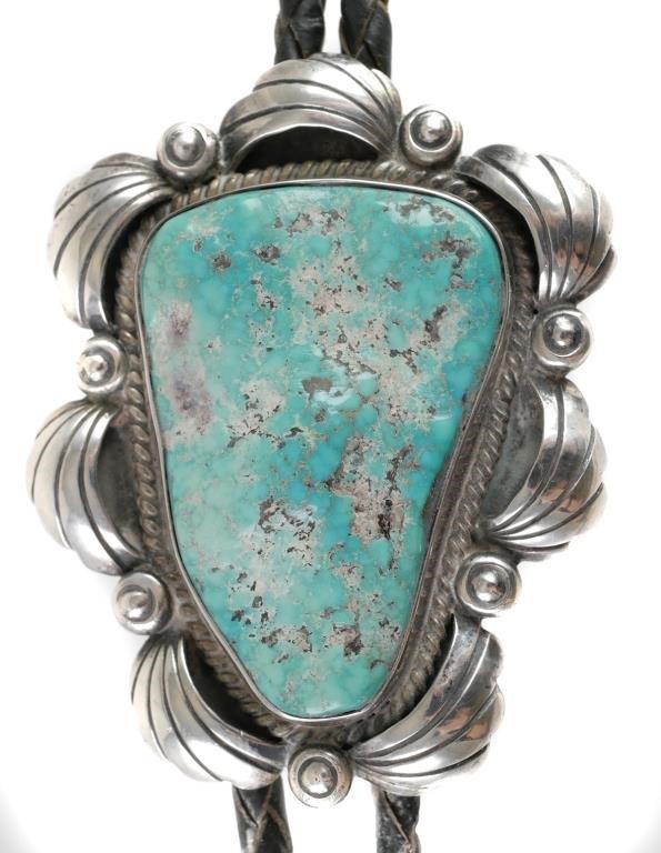 SIGNED NAVAJO STERLING TURQUOISE 366078
