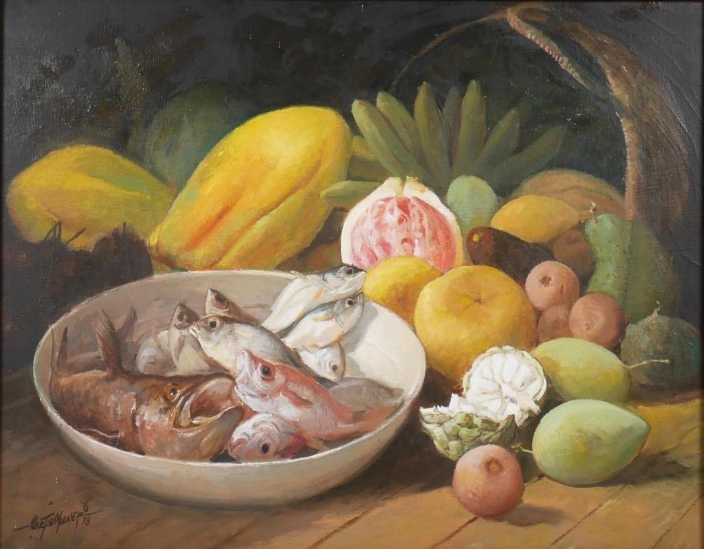 MARTIN MANERO STILL LIFE W FISHStill 3660ba