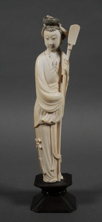CHINESE IVORY CARVING WOMAN WITH