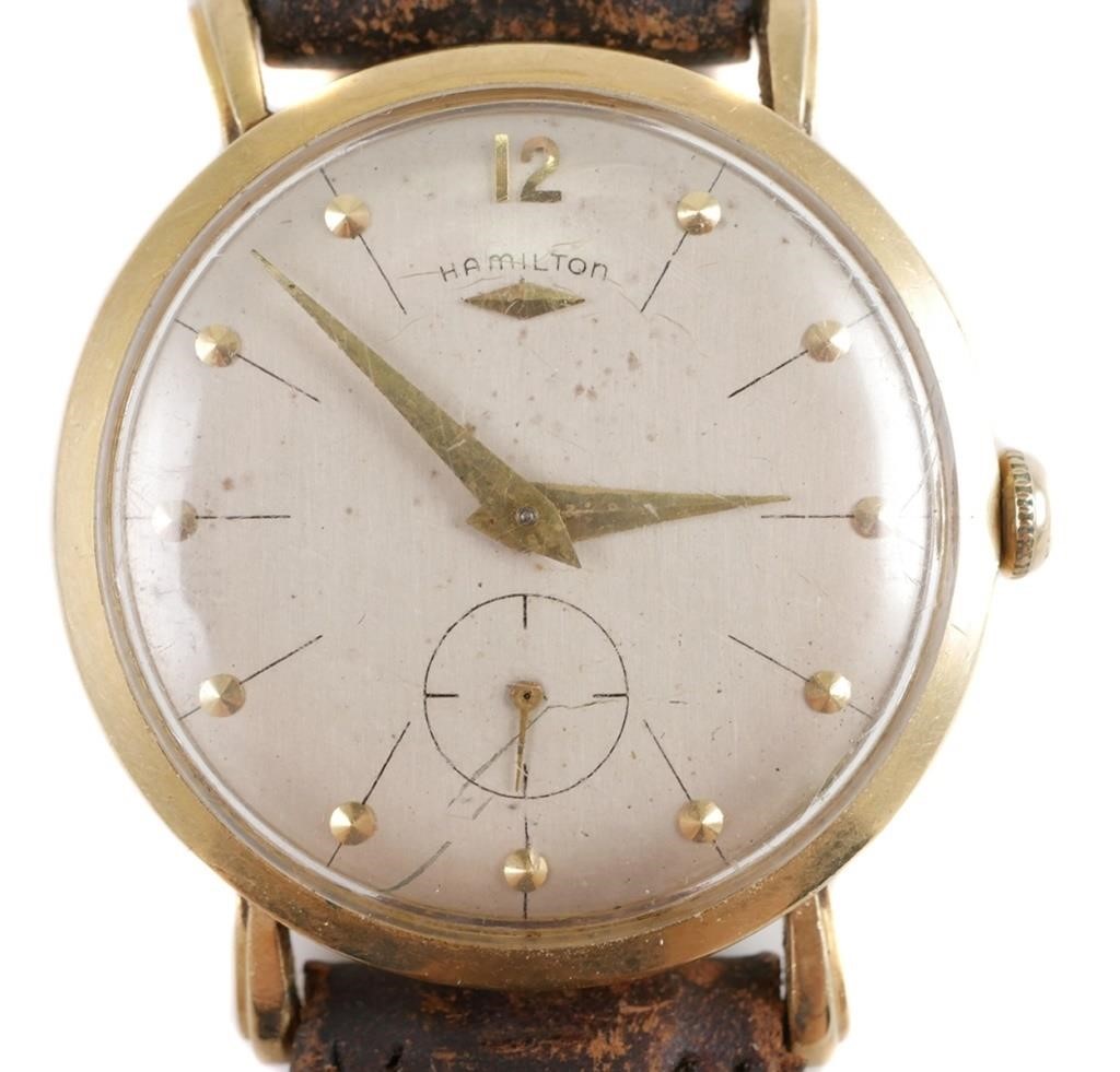 1956 HAMILTON 14K GOLD MENS WATCHMens