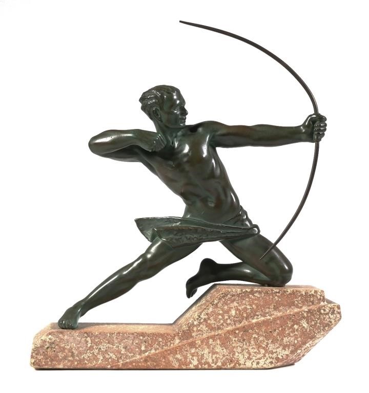 MAX LE VERRIER, ART DECO ARCHER STATUEFrench