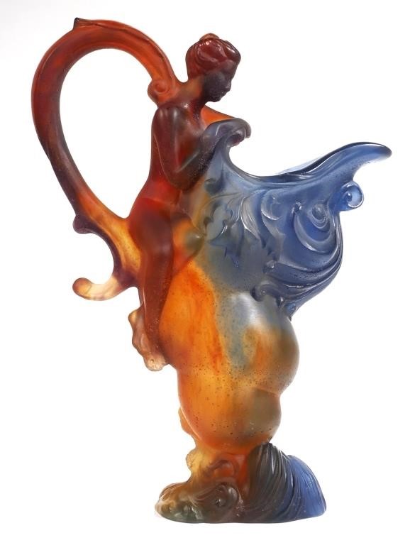 DAUM PATE-DE-VERRE MYTHOLOGY EWER,