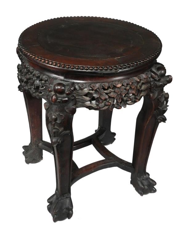 ANTIQUE CHINESE CARVED WOODEN PEDESTALCarved