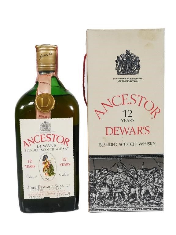 DEWAR'S ANCESTOR 12YR SCOTCH BOTTLE,