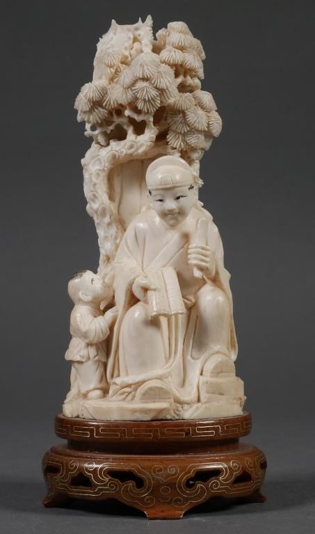 FINE CHINESE CARVED IVORY FIGURAL