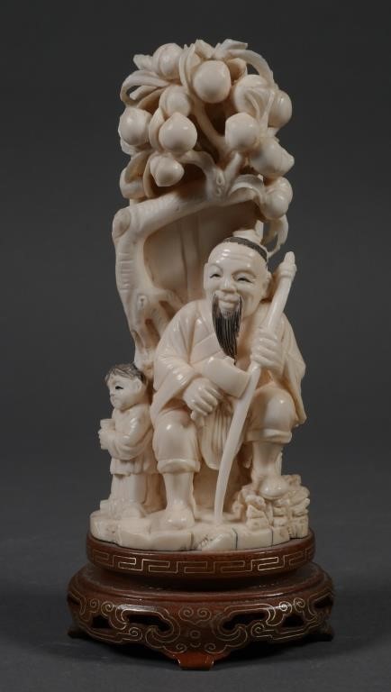 FINE CHINESE CARVED IVORY FIGURAL