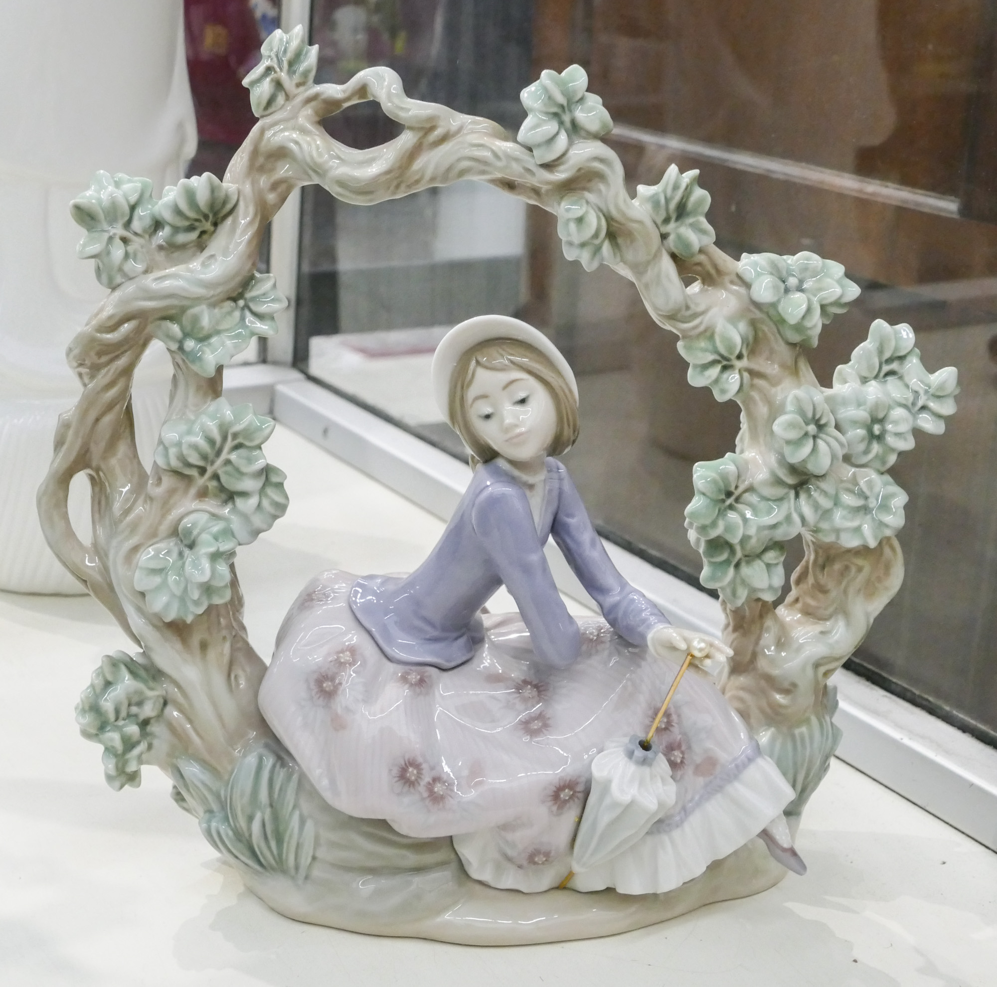 Lladro Seated Woman with Parasol