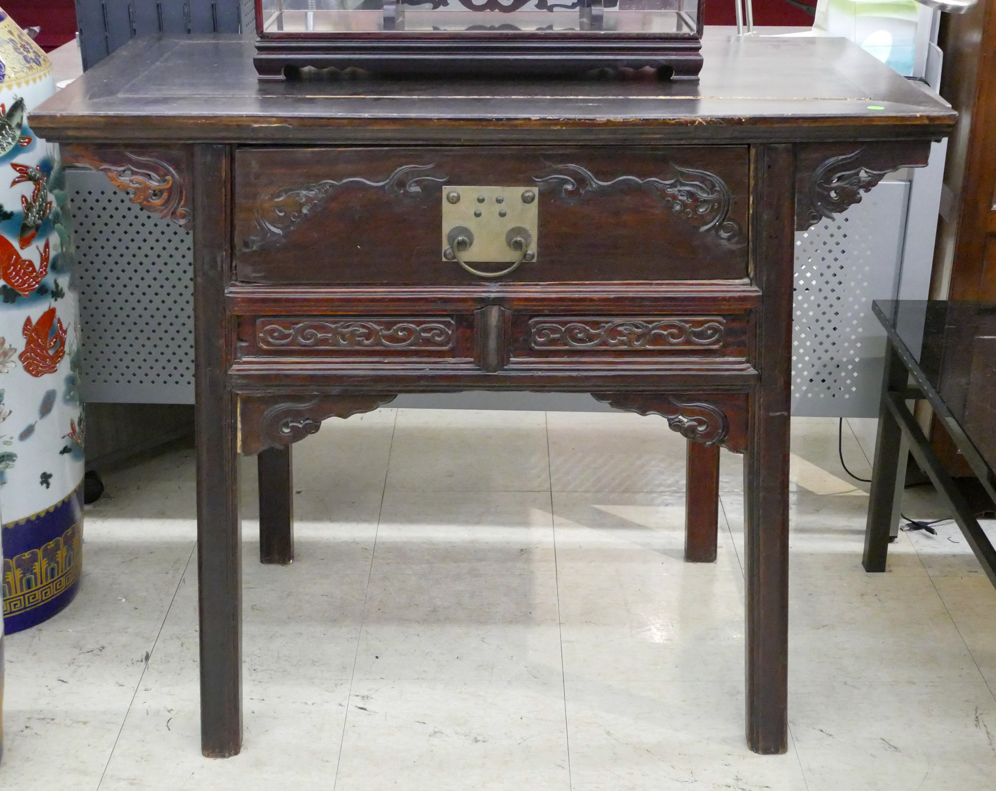 Old Chinese Elmwood Altar Table 3688ff