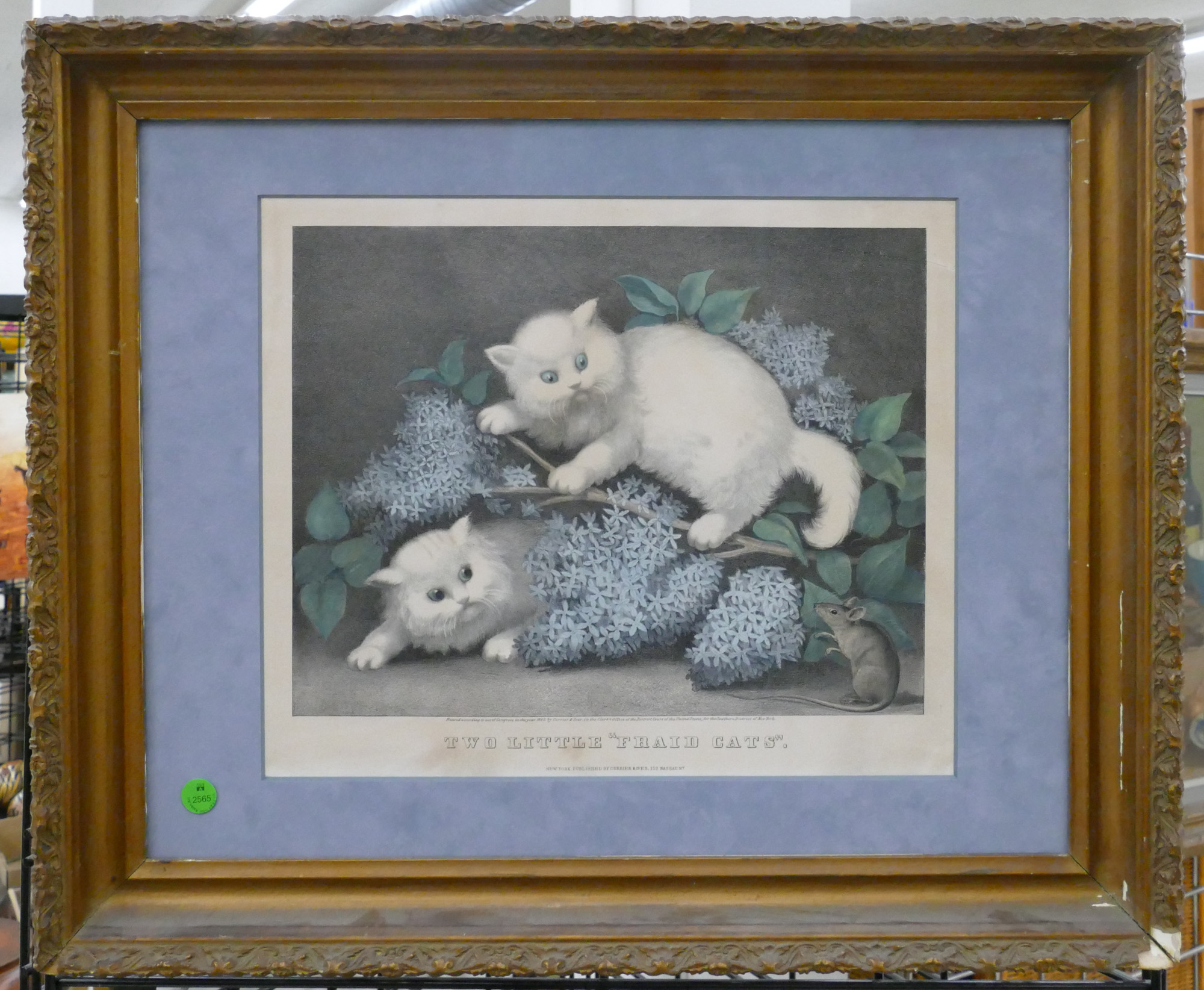 Antique Currier & Ives ''Two Little