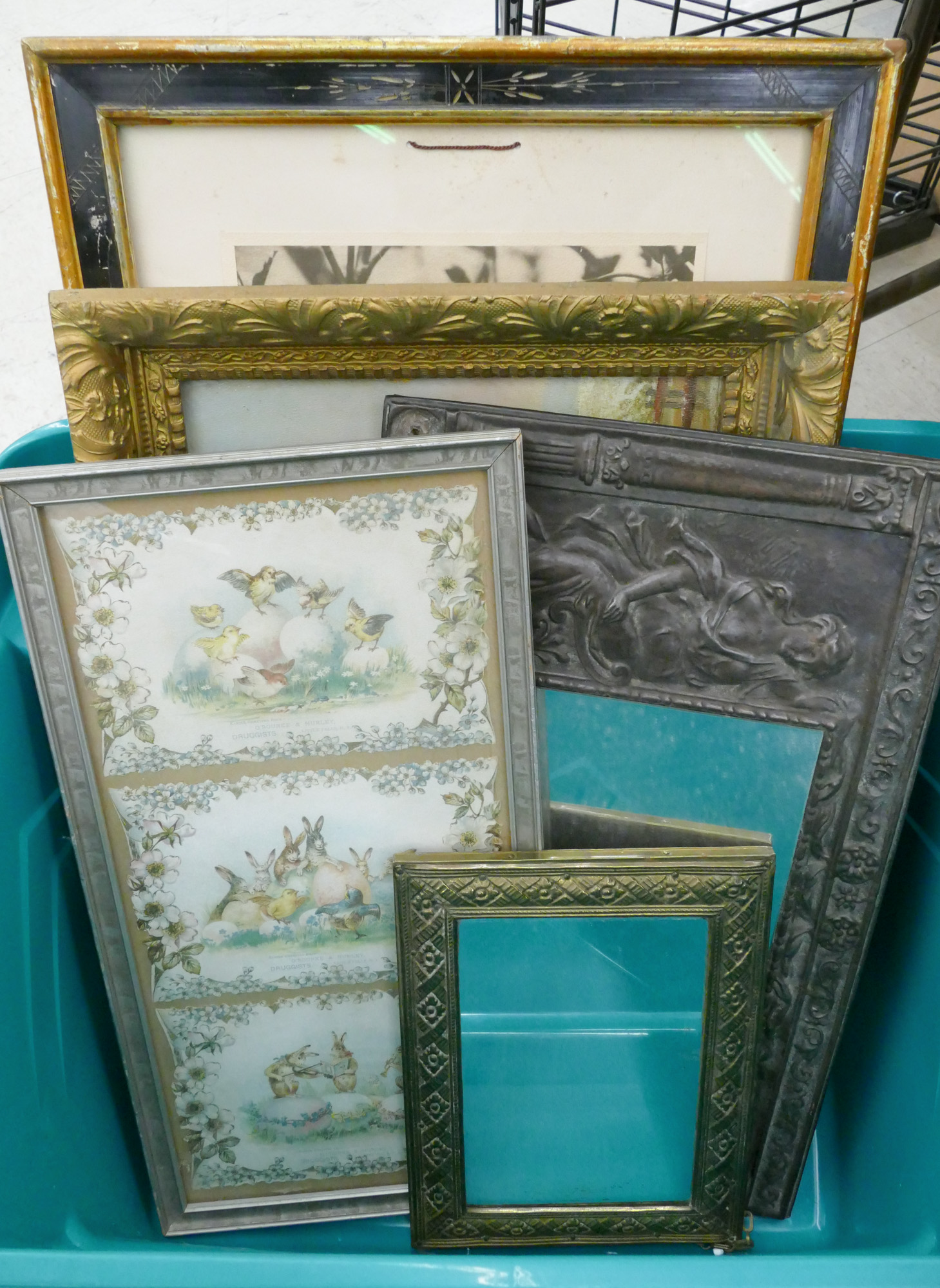 Tote 5pc Antique Small Mirrors 368949