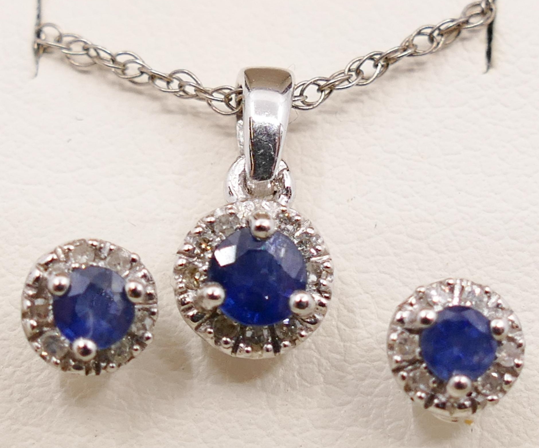 3pc Sterling & Sapphire Pendant