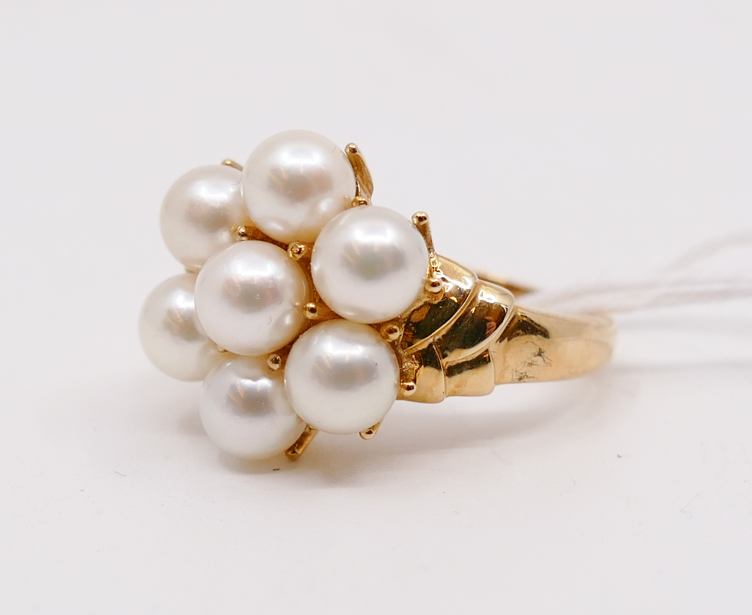 14K Gold Pearl Ring Size 7  36896b