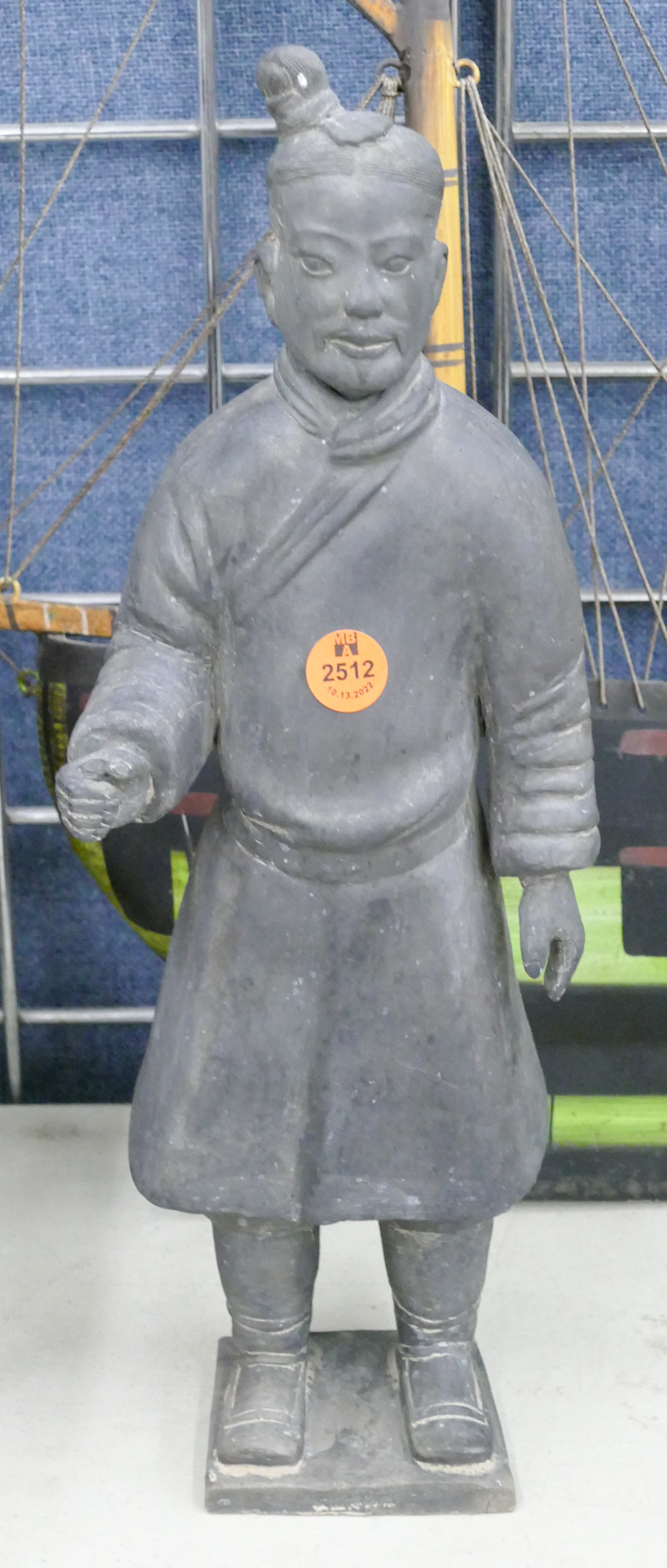 Chinese Black Ceramic Tomb Figure-