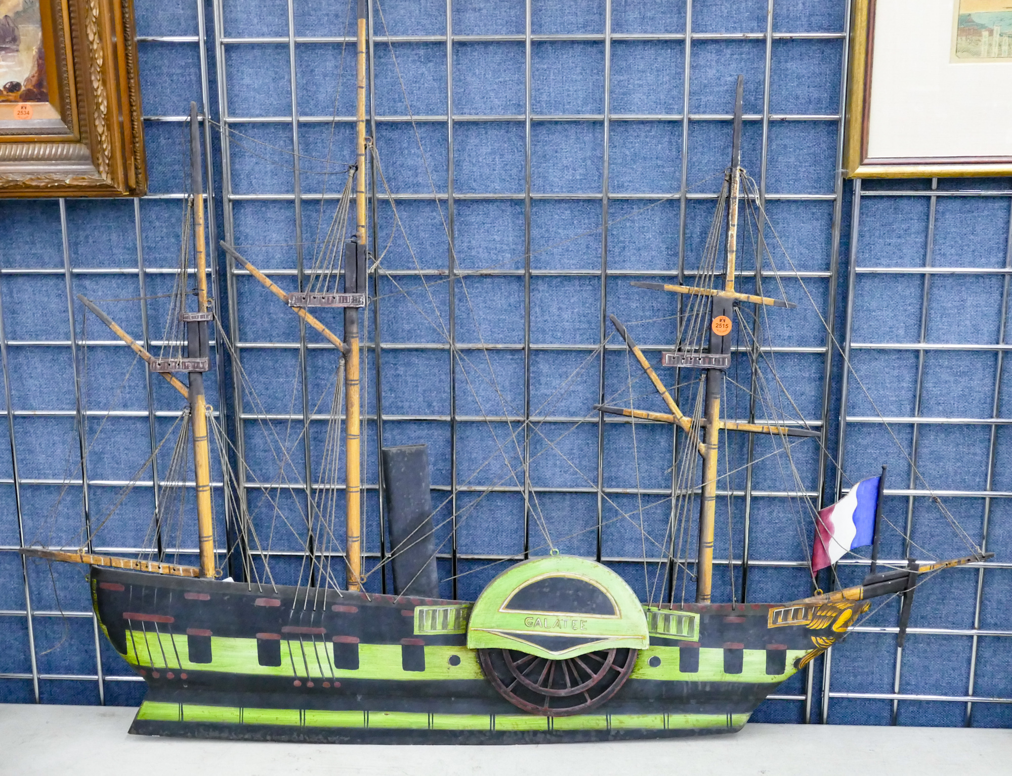 Italian Painted Brass Masted Ship 368985